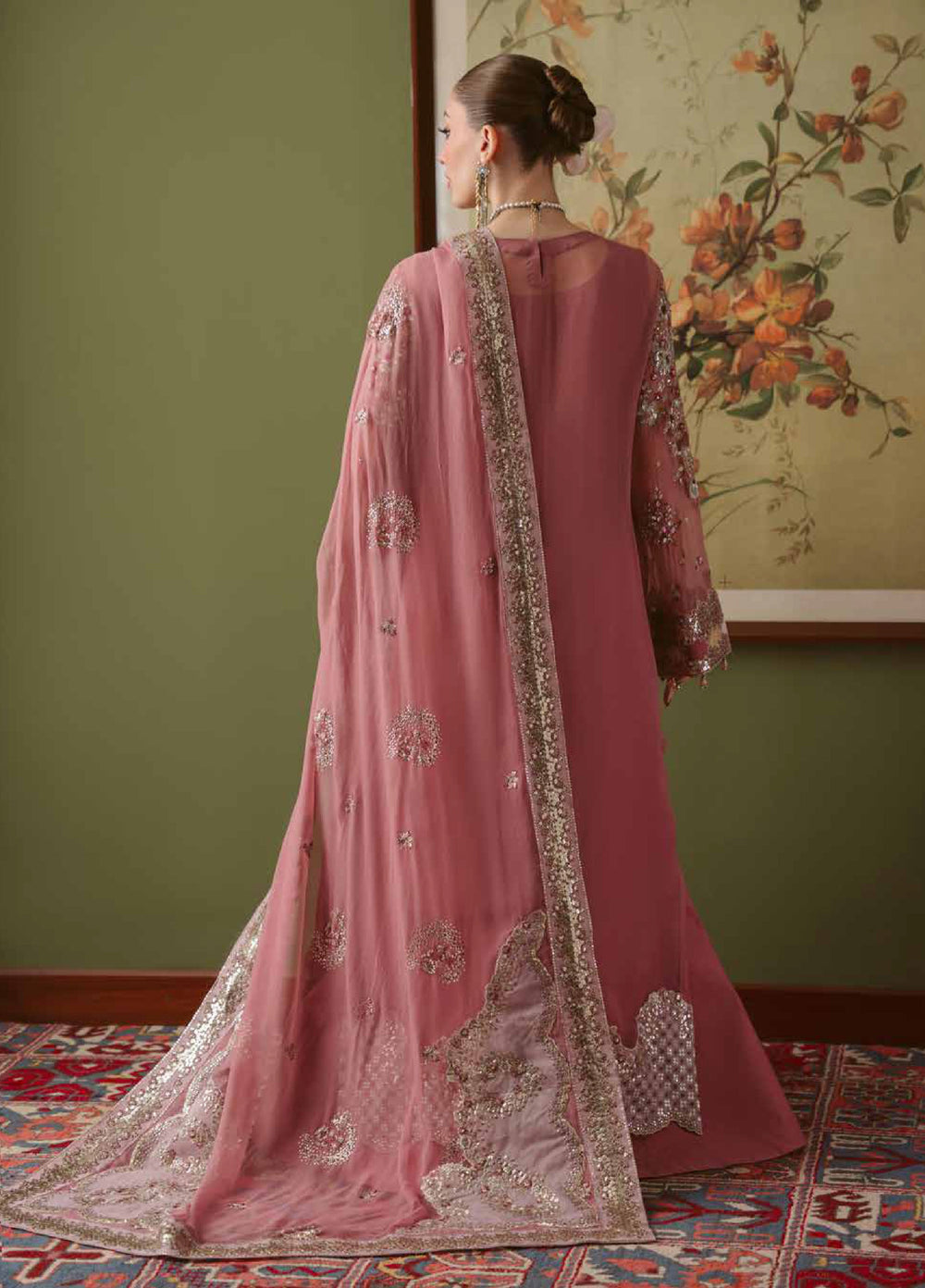 Elaya by Nureh Unstitched Embroidered Chiffon 4 Piece Suit NU26UEF NEL-91 - Festive Collection