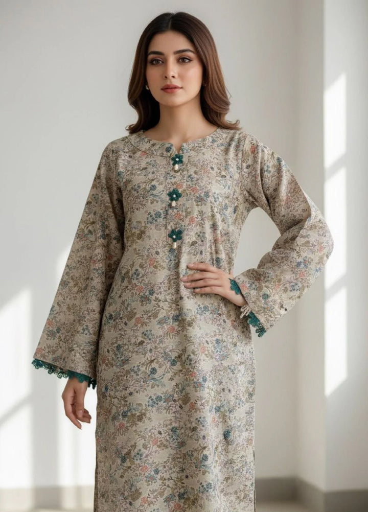Tosheeza Saith Women Pret 2 Piece khhader two piece D-01 - Winter Collection