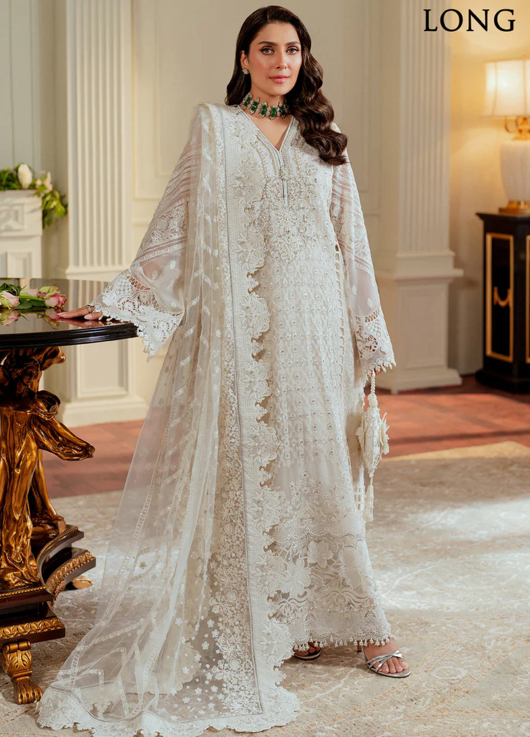 Chantelle by Baroque Unstitched Chiffon Embroidered Suits 3 Piece BQ25FC CH13-02 - Festive Collection