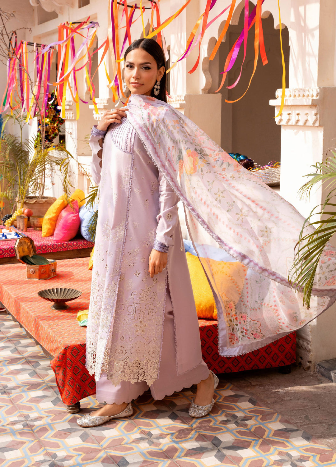 Basant Chikankari by Florent Unstitched Embroidered Luxury Lawn 3 Piece Suit FL26UBC FZ-2B - Summer Collection