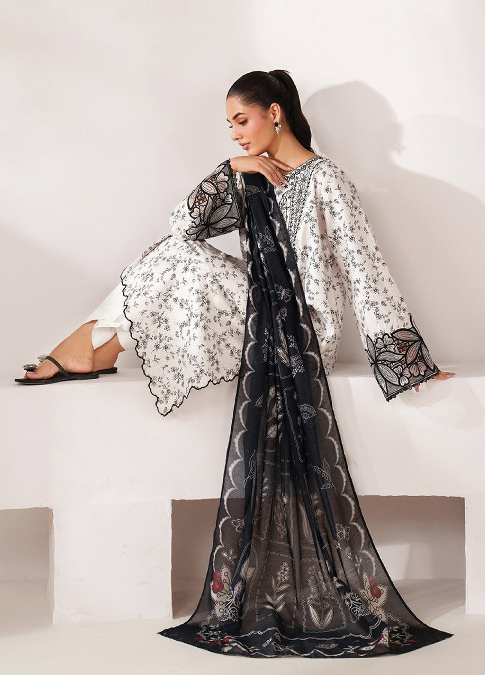 Le'essence by Xenia Formals Unstitched Embroidered Lawn 3 Piece Suit XE26UL D-03 Tia - Summer Collection