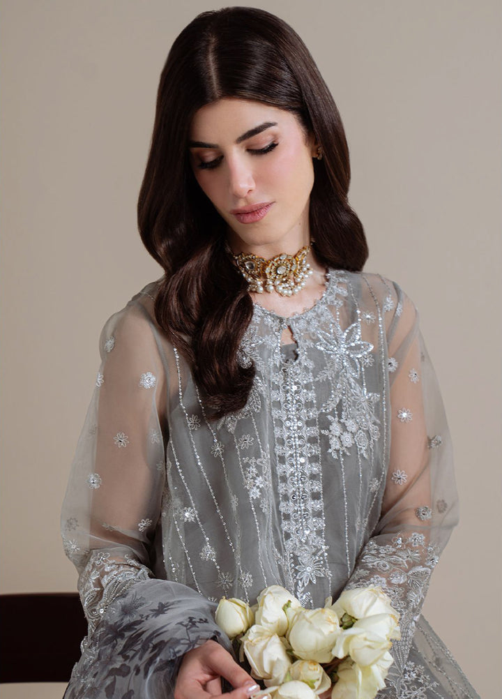 Luxe Atelier by Cross Stitch Unstitched Embroidered Organza 3 Piece Suit CS26ULA D-6  Smoky Radiance - Festive Collection