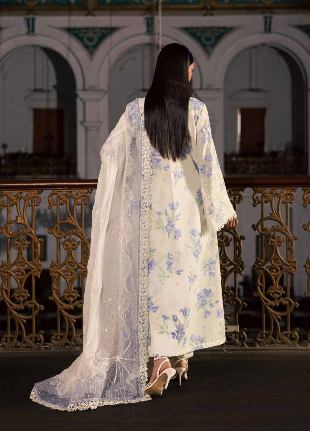Maya by Nureh Unstitched Embroidered Luxury Lawn 3 Piece Suit NU26ULM NS-166 - Summer Collection