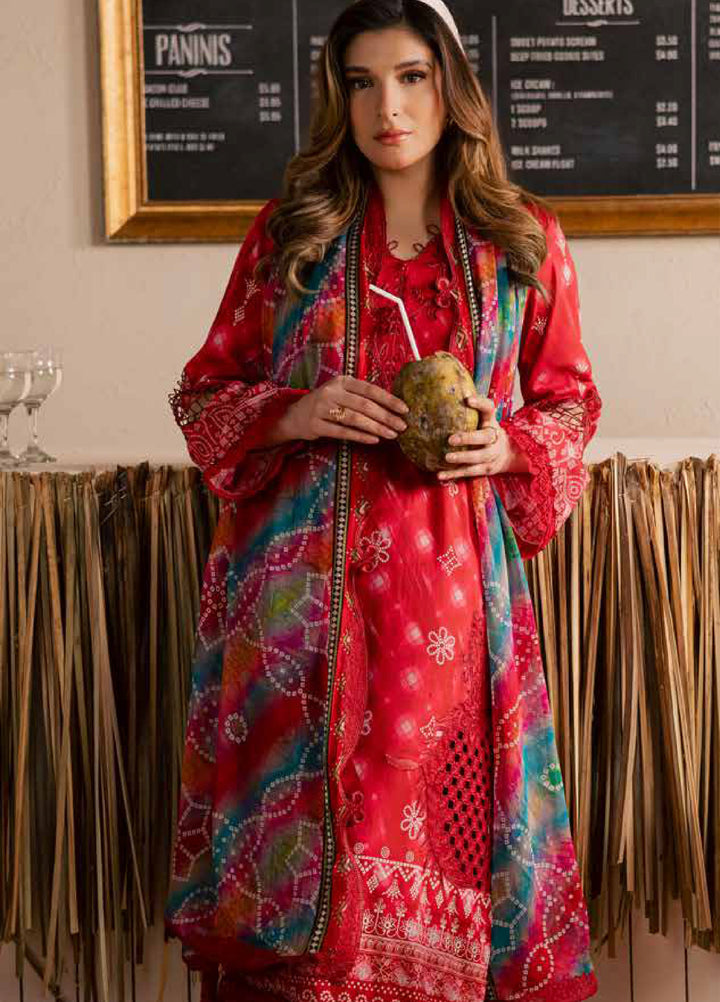 Gardenia by Nureh Unstitched Embroidered Lawn 3 Piece Suit NU26ULG NSG-223 - Summer Collection