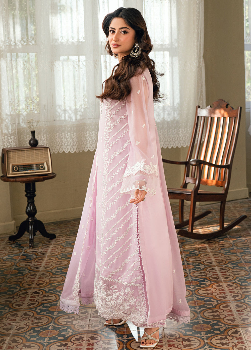 Eid Ensembles by Azure Unstitched Embroidered Chiffon 3 Piece Suit AZ26UEE ES-134 Wisteria - Eid Collection