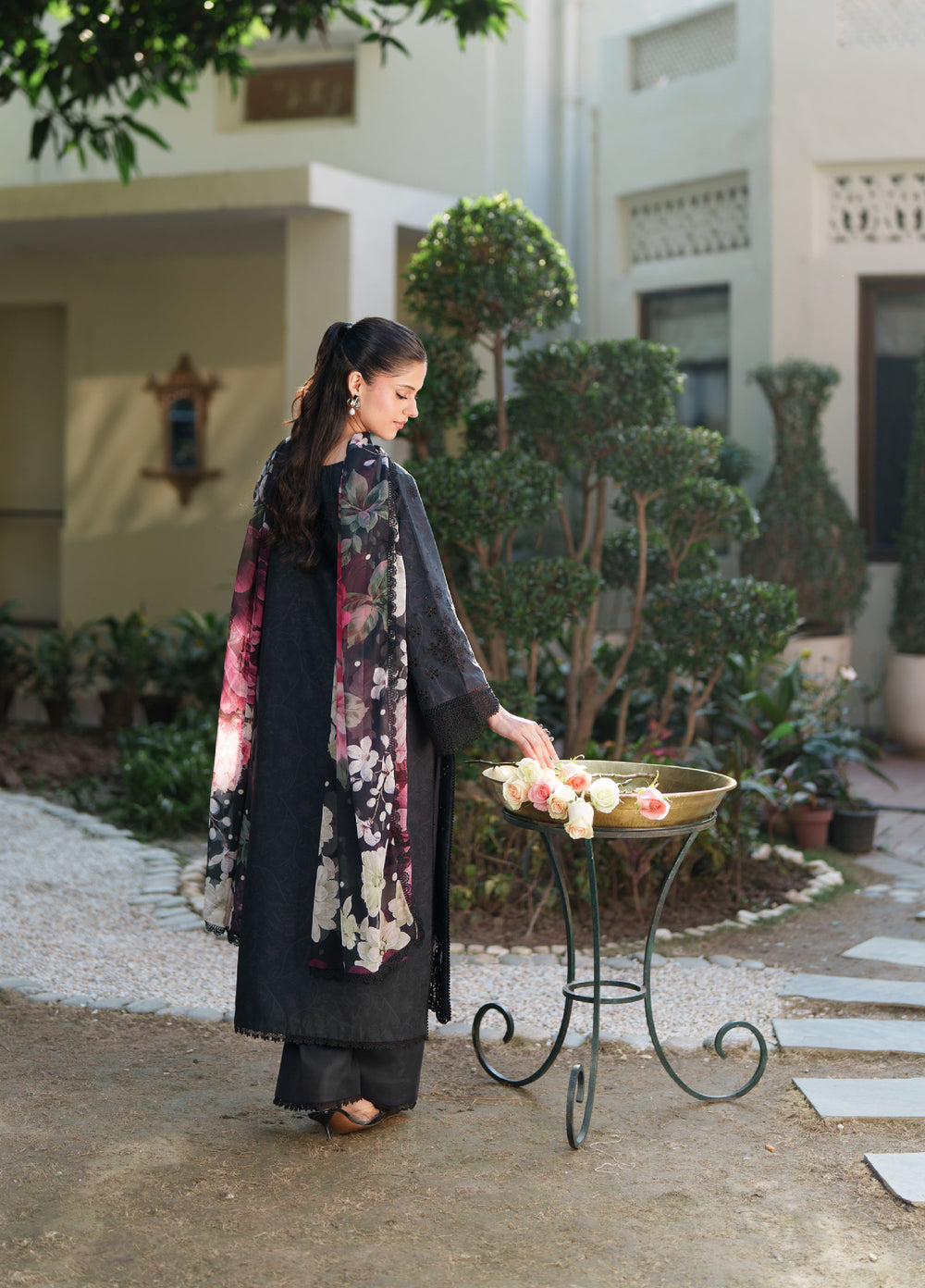 Summer Lines Printkari by Neeshay Unstitched Embroidered Lawn 3 Piece Suit NSH26SLP D-7 Sable - Summer Collection