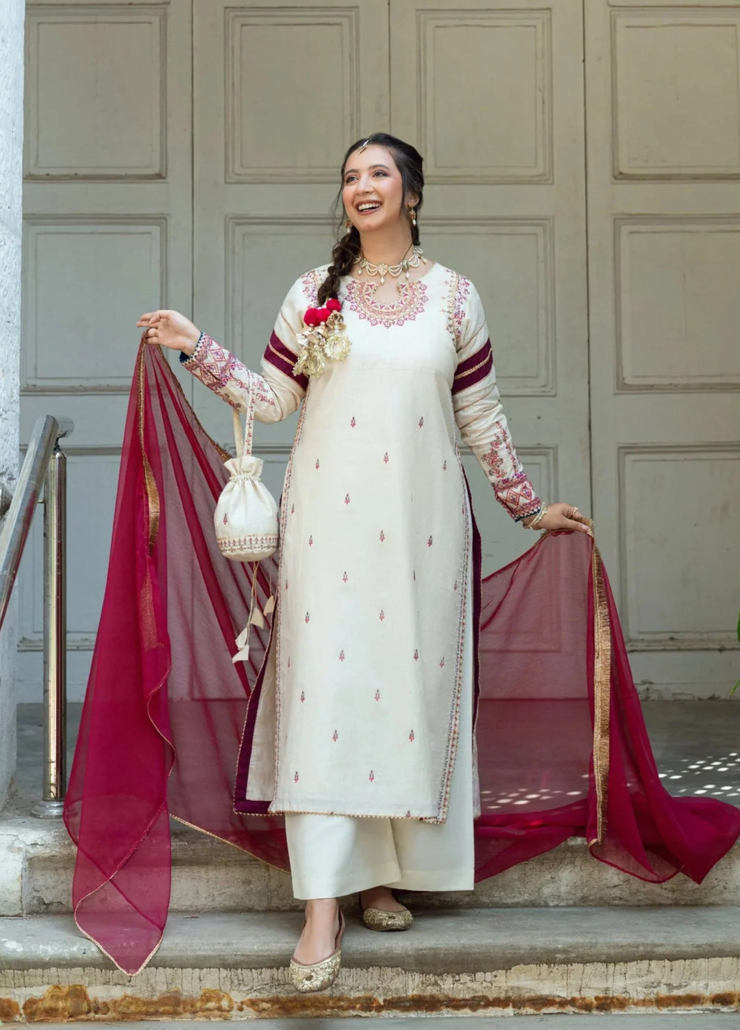 Omal by Komal Pret 3 Piece Cotton Susi Suit Dilkash - Festive Collection