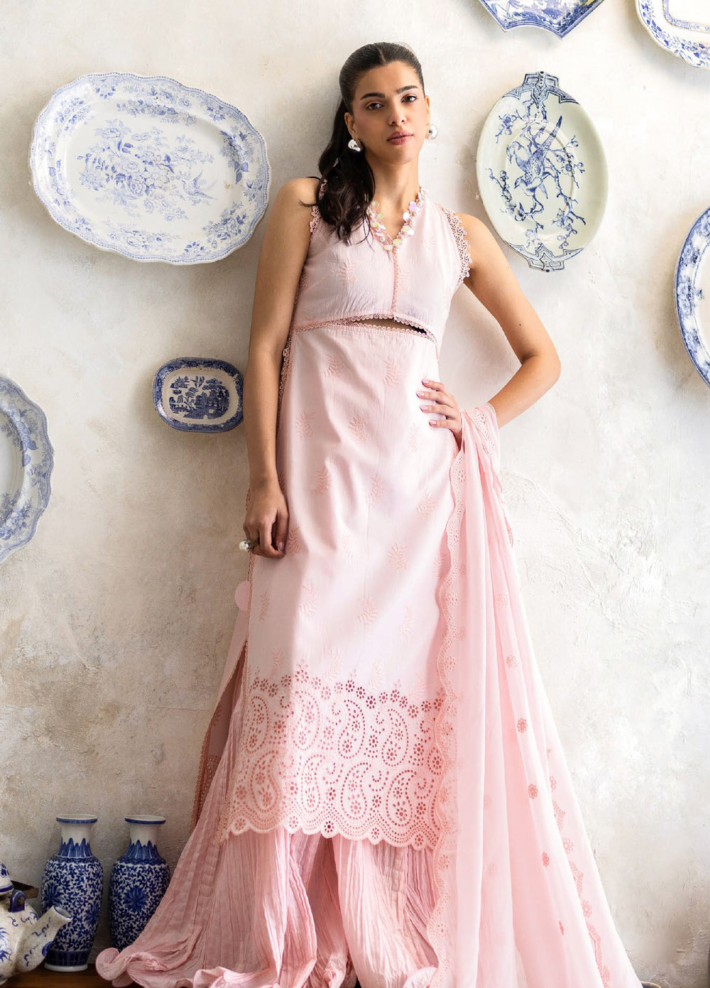 Freesia by Gul Ahmed Unstitched Embroidered Lawn 3 Piece Suit GA26UFL PM-62061 - Summer Collection