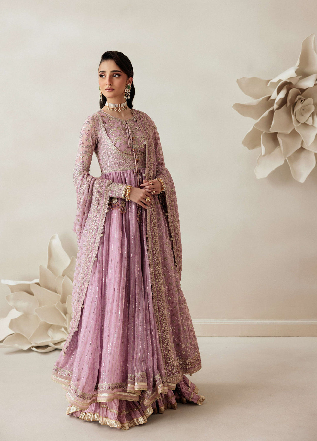 Aik Shaam by AIK Atelier Unstitched Chiffon Embroidered 3 Piece Suit AIK26US D-01 - Wedding Collection