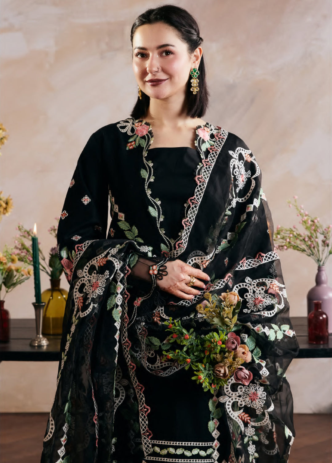 Maryam Hussain Unstitched Embroidered Lawn 3 Piece Suit MH26ULF Gul Meena - Festive Collection