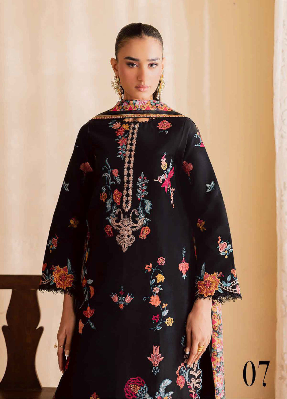 Selene by RajBari Unstitched Embroidered Lawn 3 Piece Suit RB26USL Sira - Festive Collection