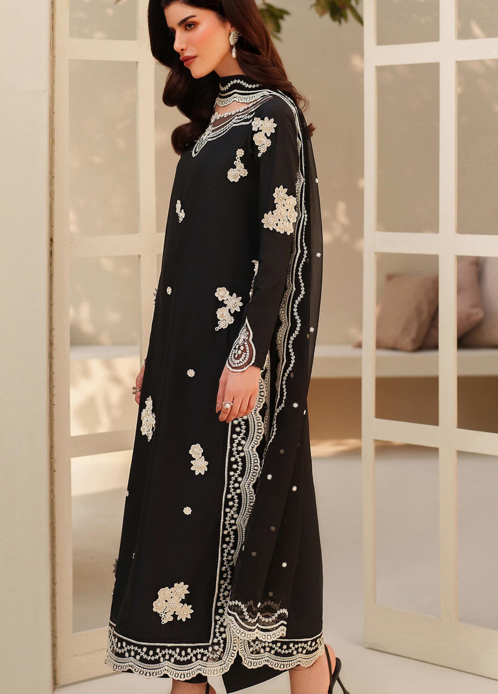 Tabeer by Zarif Unstitched Silk Embroidered 3 Piece Suit ZR26UT ZE-TS-03 ZAREEN - Winter Collection