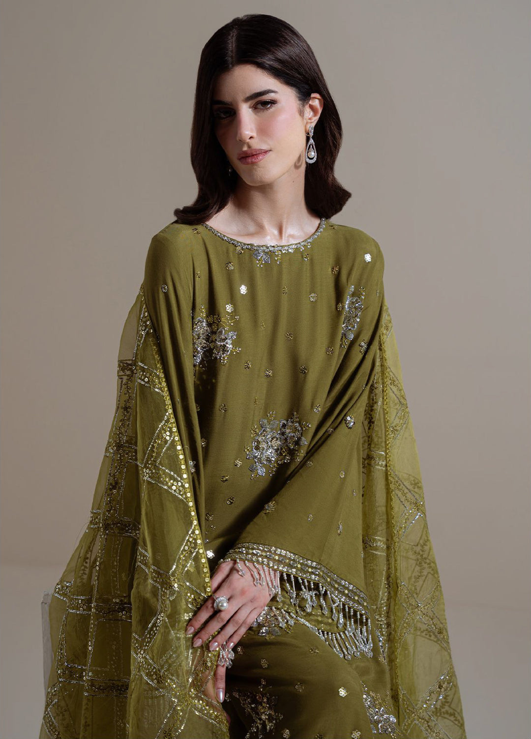 Luxe Atelier by Cross Stitch Unstitched Embroidered Silk 3 Piece Suit CS26ULA D-2 Gleam Luxe - Festive Collection