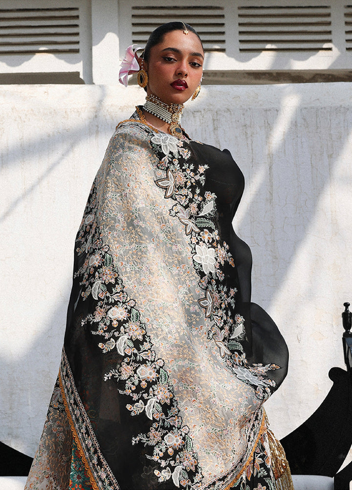 Kalabagh by Hussain Rehar Unstitched Embroidered Luxury Lawn 3 Piece Suit HR26UKL D8 Sable - Festive Collection