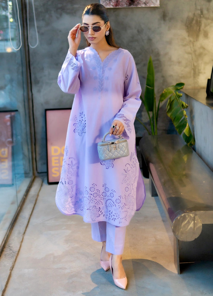 Rashid Textiles Women RTW Embroidered Lawn 2 Piece Suit D-04 Lilac - Casual Collection