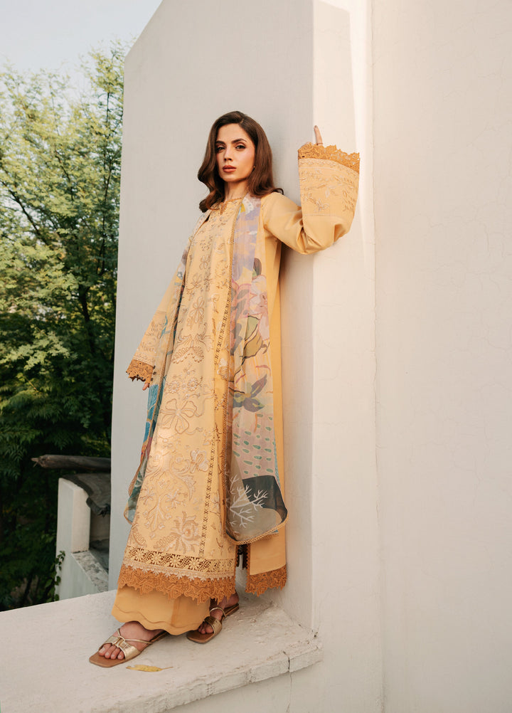 Zync by Florent Unstitched Embroidered Lawn 3 Piece Suit FL26ULZ FZ-8B - Lawn Collection