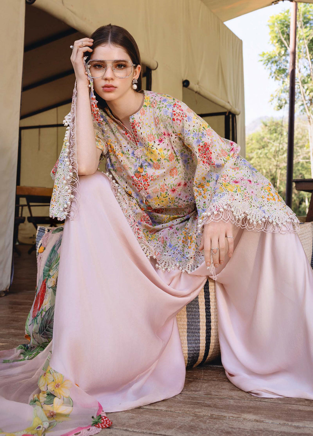 M Prints by Maria B Unstitched Printed Lawn 3 Piece Suit MB26UMP D-14 A - Summer Collection