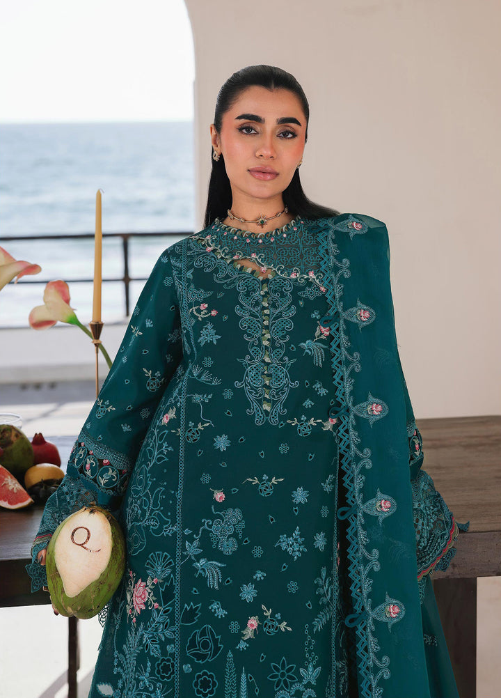 Sahil by Qalamkar Unstitched Embroidered Luxury Lawn 3 Pcs Suit QLK26US SA-04 Elif - Summer