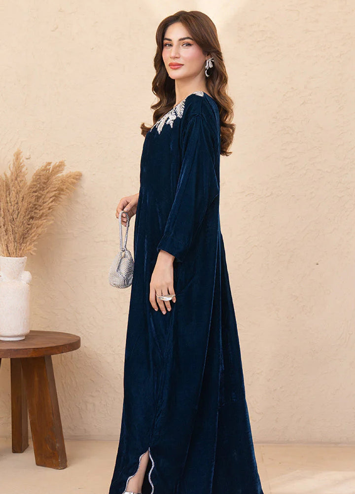 Winter Hues by Naayas Women Pret Embroidered Kaftan Velvet Zinc Dream - Winter Collection