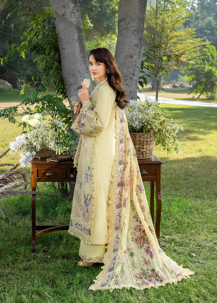 Elaf Premium Unstitched Embroidered Luxury Lawn 3 Piece Suit EL26UPL ELY- 5 SOUCI - Summer Collection