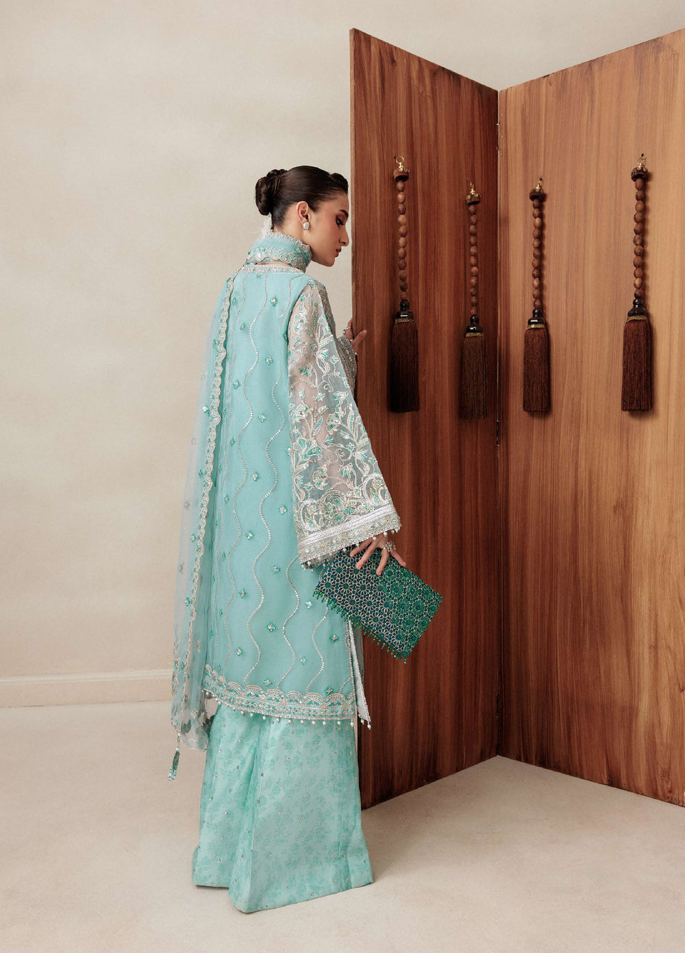 Aik Shaam by AIK Atelier Unstitched Organza Embroidered 3 Piece Suit AIK26US D-06 - Wedding Collection