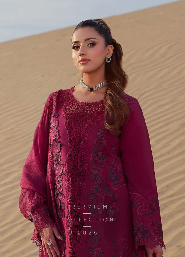 Rang Rasiya Premium Unstitched Embroidered Lawn 3 Piece Suit RR26UP D-7 Zara - Festive Collection