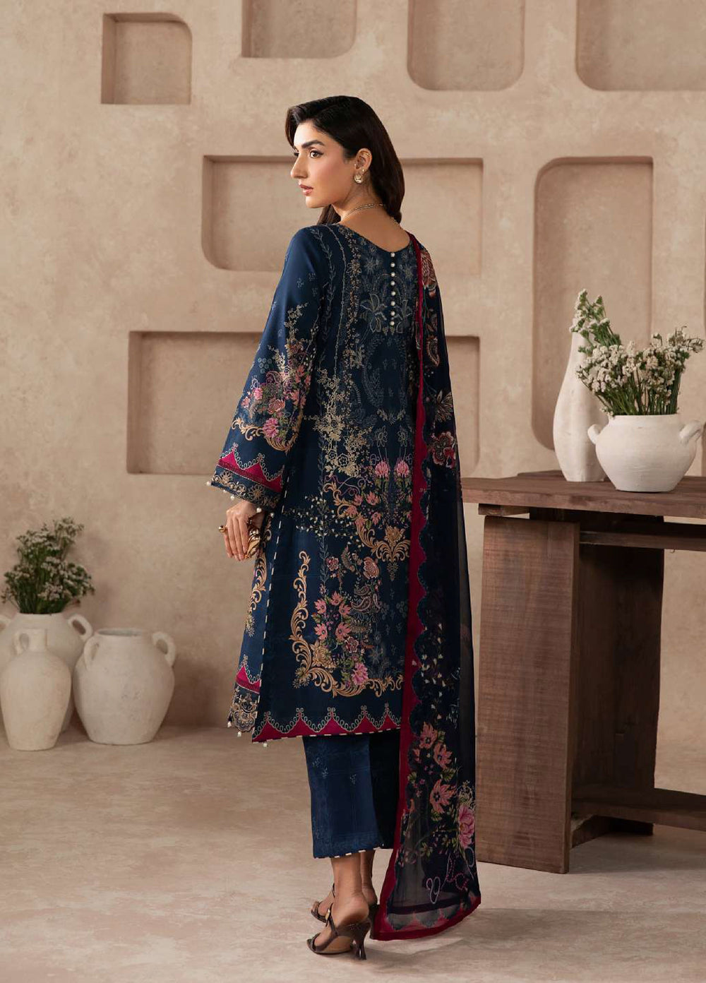 Gulaal Unstitched Embroidered Lawn 3 Piece Suit GL26ULF Aluxe D-8 - Festive Collection