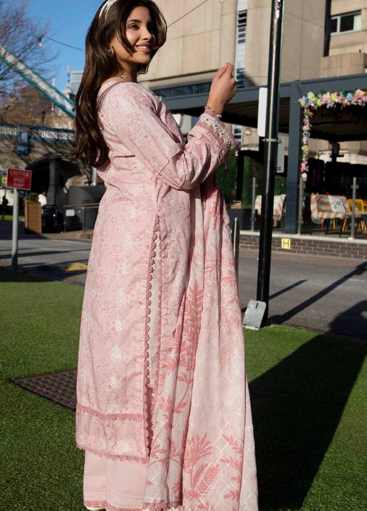 AL Zohaib Dhagakari Unstitched Embroidered Lawn 3 Piece Suit AZ26UD D-4 - Summer Collection