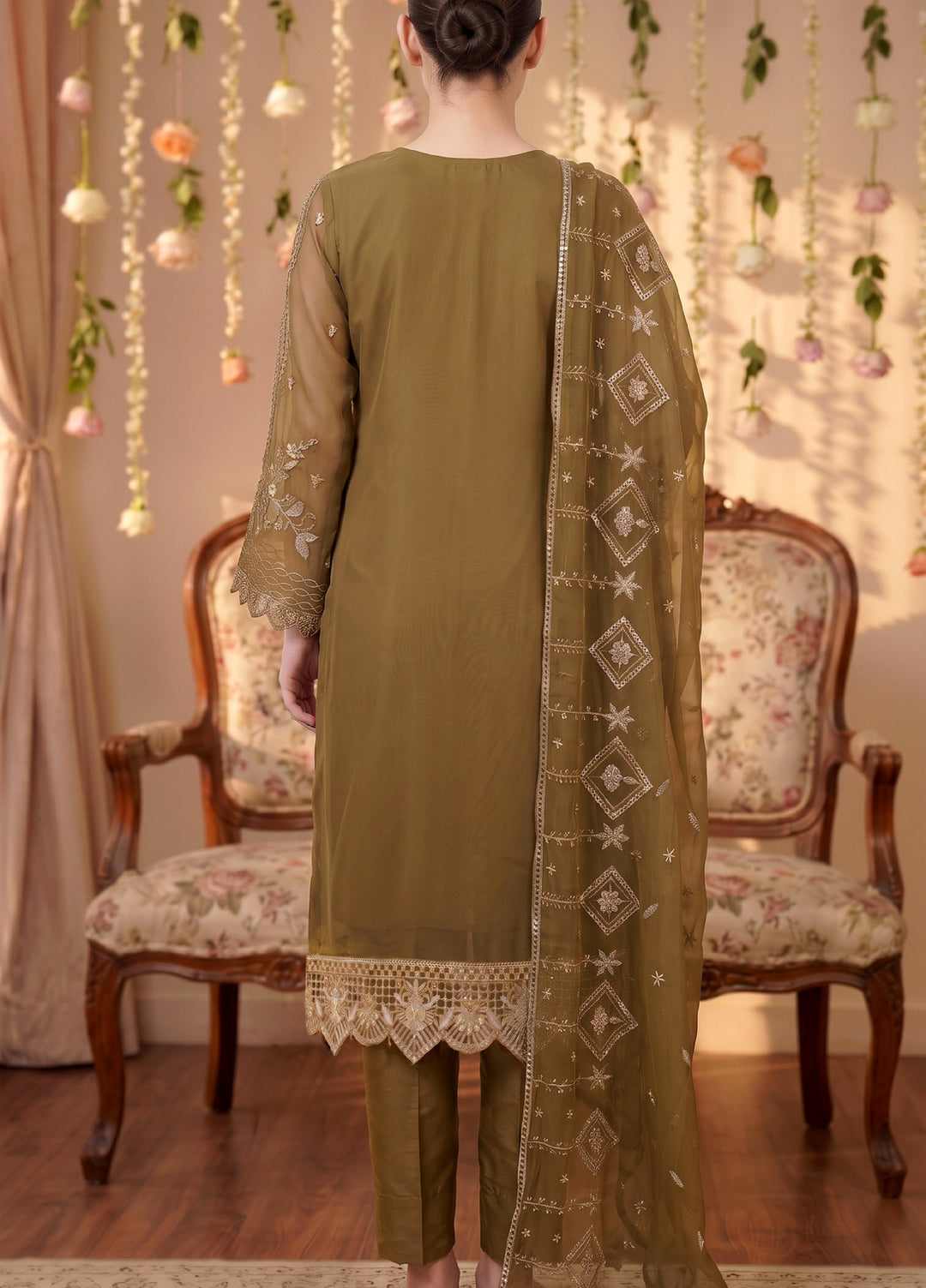 Anaya Noor by Zebtan Unstitched Embroidered Chiffon 3 Piece Suit ZB26UAC AN 03 - Festive Collection