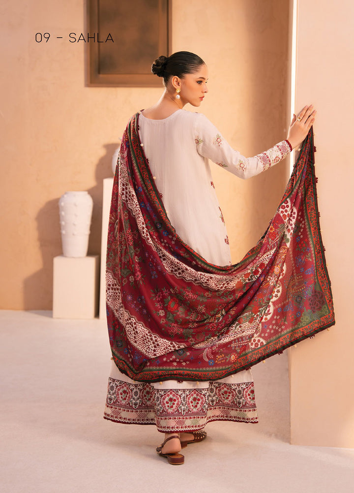 Rang e Khizaan by Xenia Unstitched Khaddar Embroidered Suits 3 Piece XE25SW D-09 SAHLA - Winter Collection