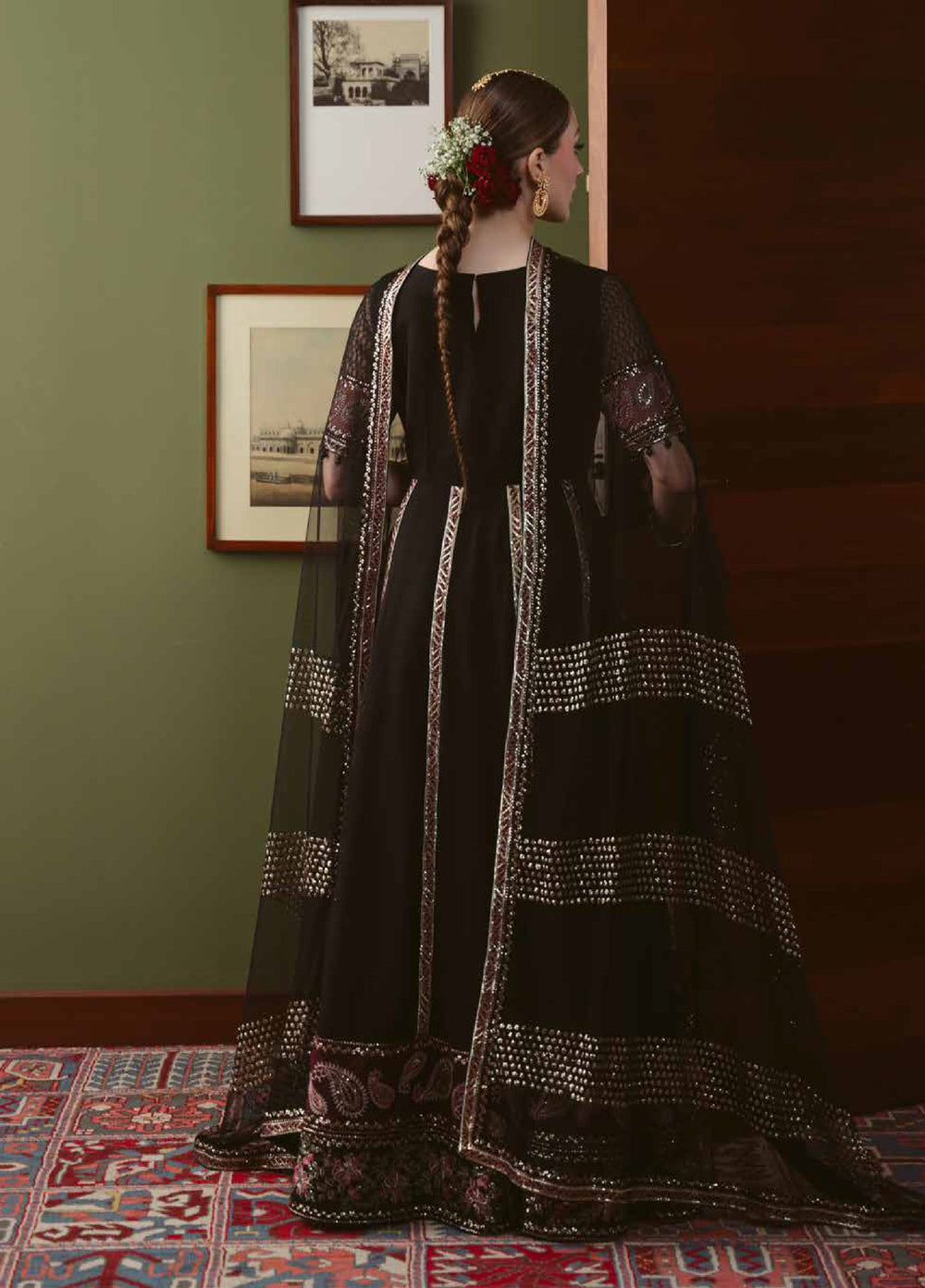 Elaya by Nureh Unstitched Embroidered Net 4 Piece Suit NU26UEF NEL-95 - Festive Collection