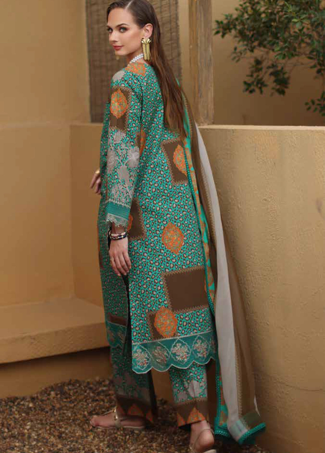 Combination by Charizma Unstitched Embroidered Luxury Lawn 3 Piece Suit CHR26UC CC6-09 - Summer Collection
