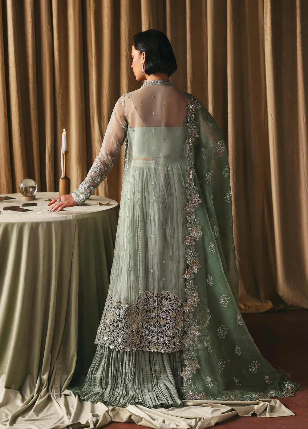 La Fuchsia by Afrozeh Unstitched Hand work Organza 3 Piece Suit AF26ULF Fortune Teller FWU-0080 - Wedding Collection