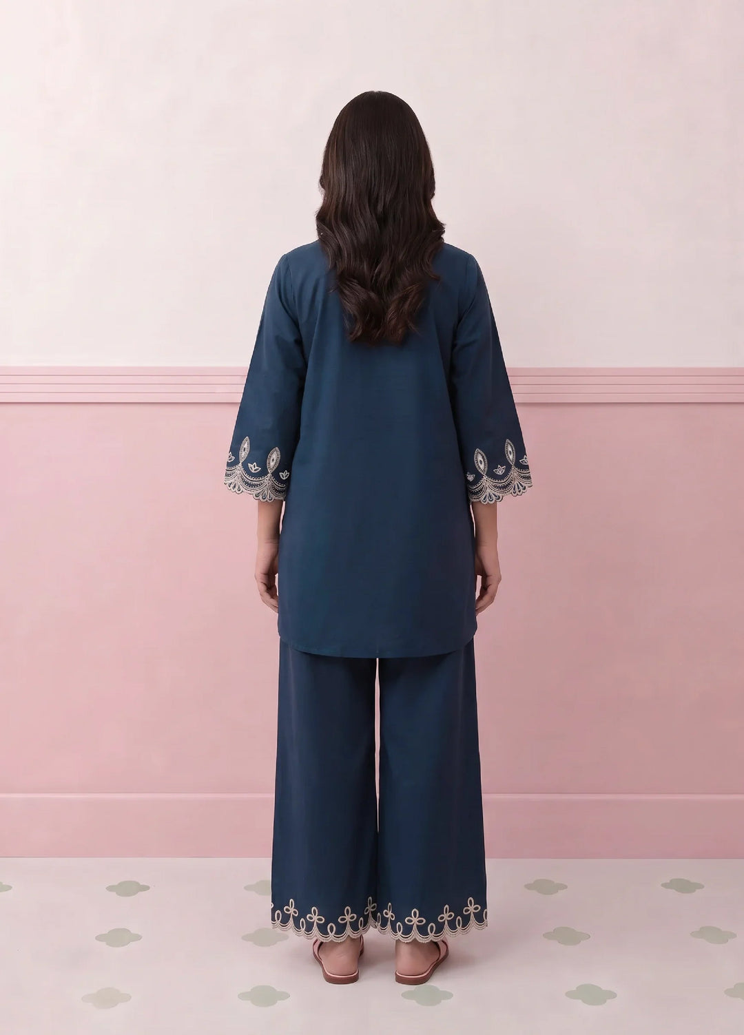 Scherezade Women RTW Embroidered Cotton Lawn 3 Piece Suit MIDNIGHT - Casual Collection