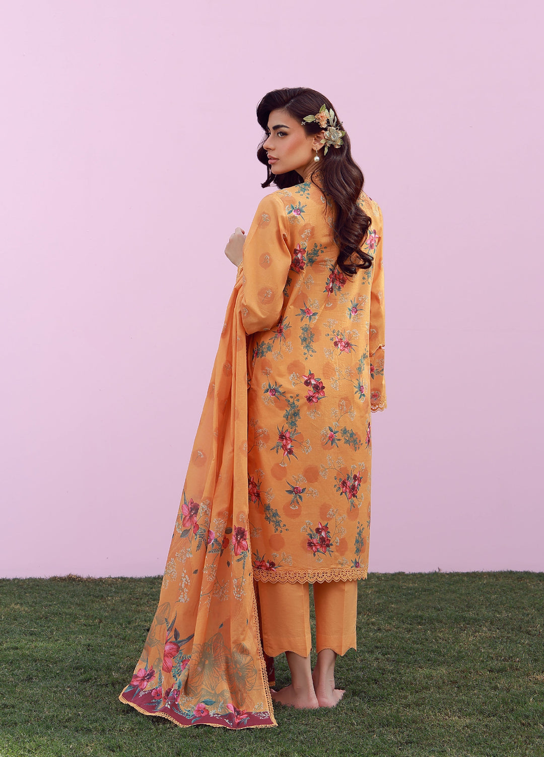 Mirha by Sahar Unstitched Printed Lawn 3 Piece Suit SS1-26-07 Marigold Mist - Summer Collection