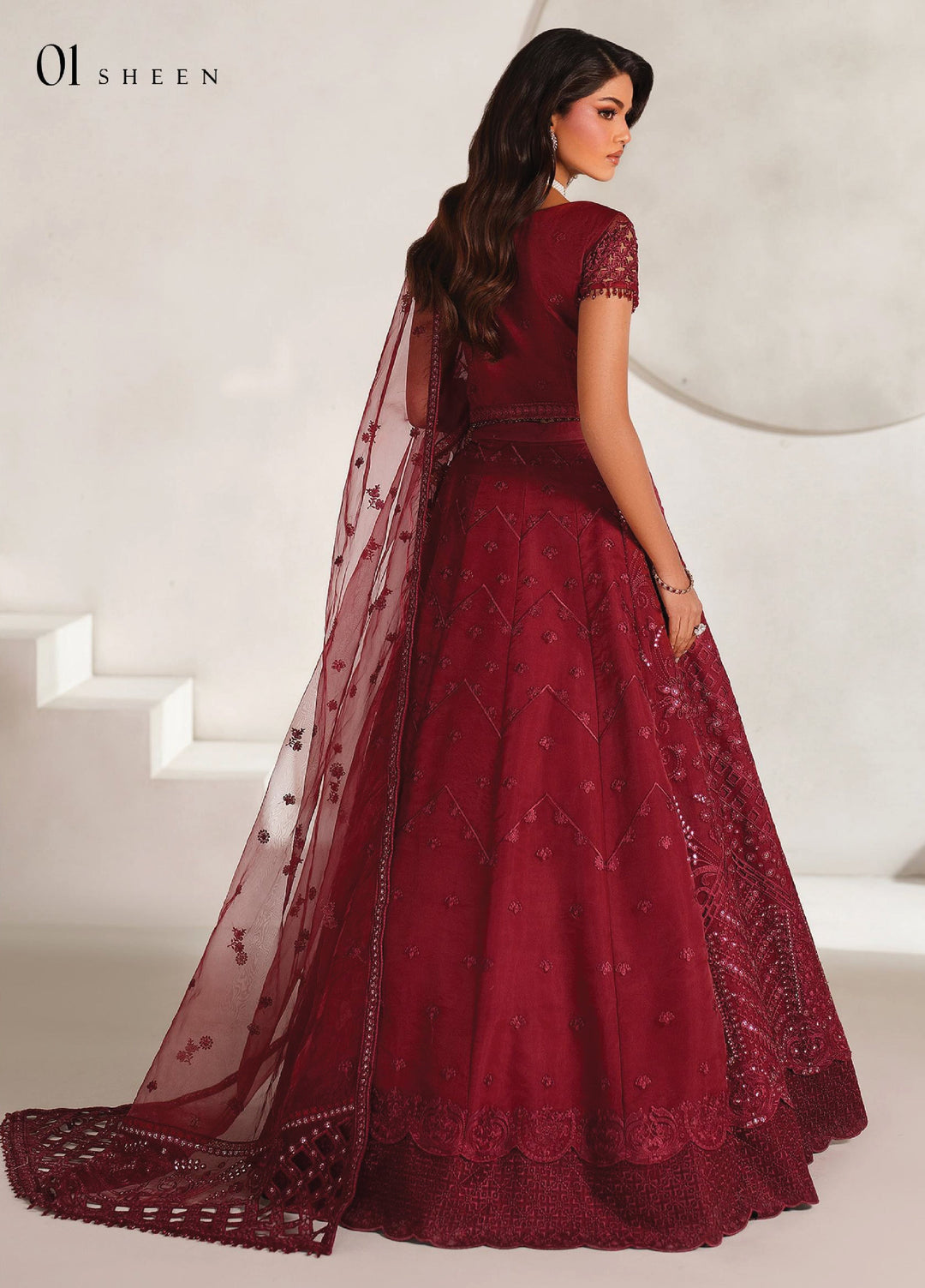 Muse Thread by Zarif Unstitched Organza Embroidered Suits 3 Piece ZRF25MT 01 SHEEN - Festive Collection