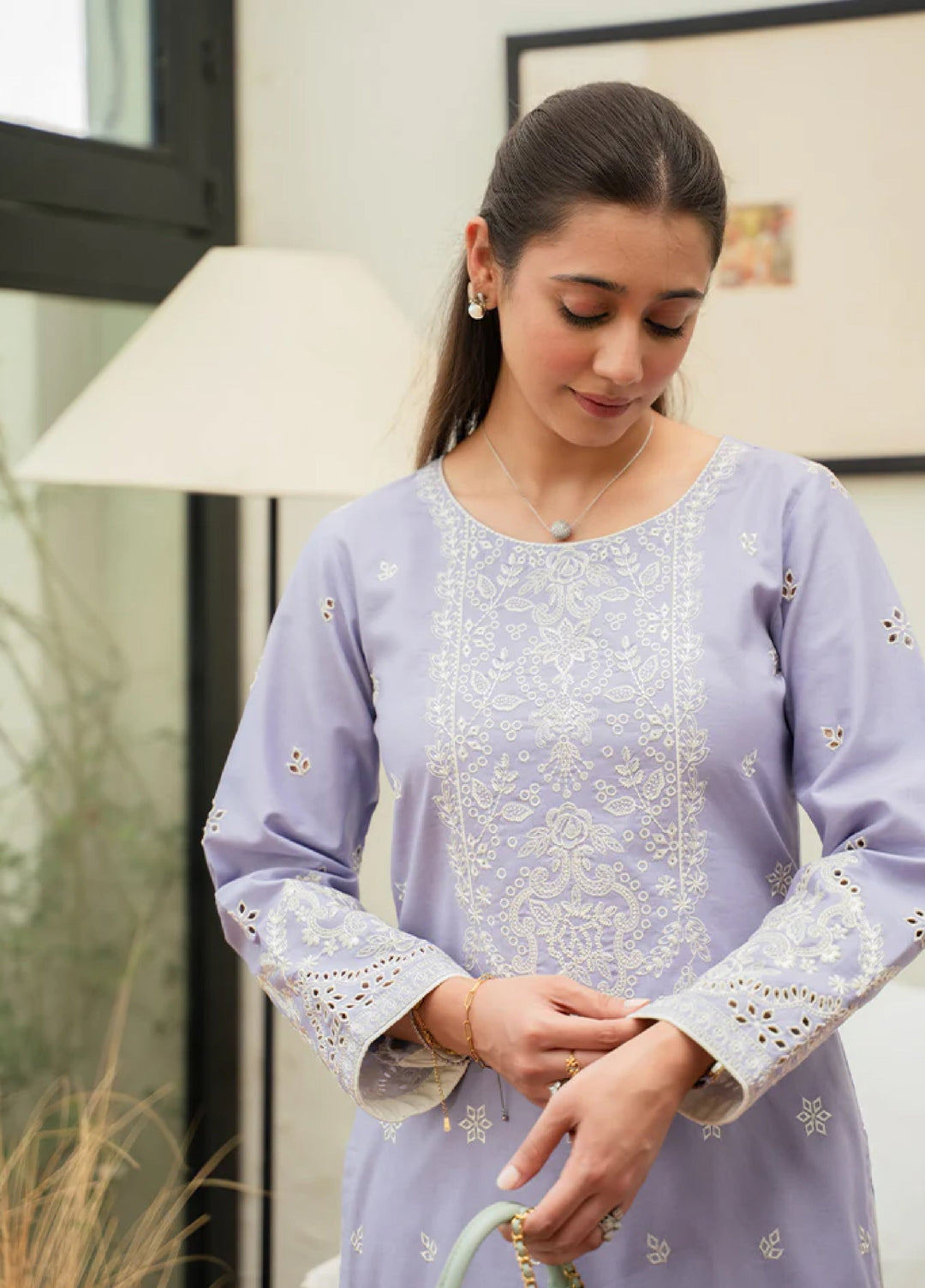 Basics by Gulaal Pret Embroidered Lawn 2 Piece DW-06 Serene Lilac - Summer Collection