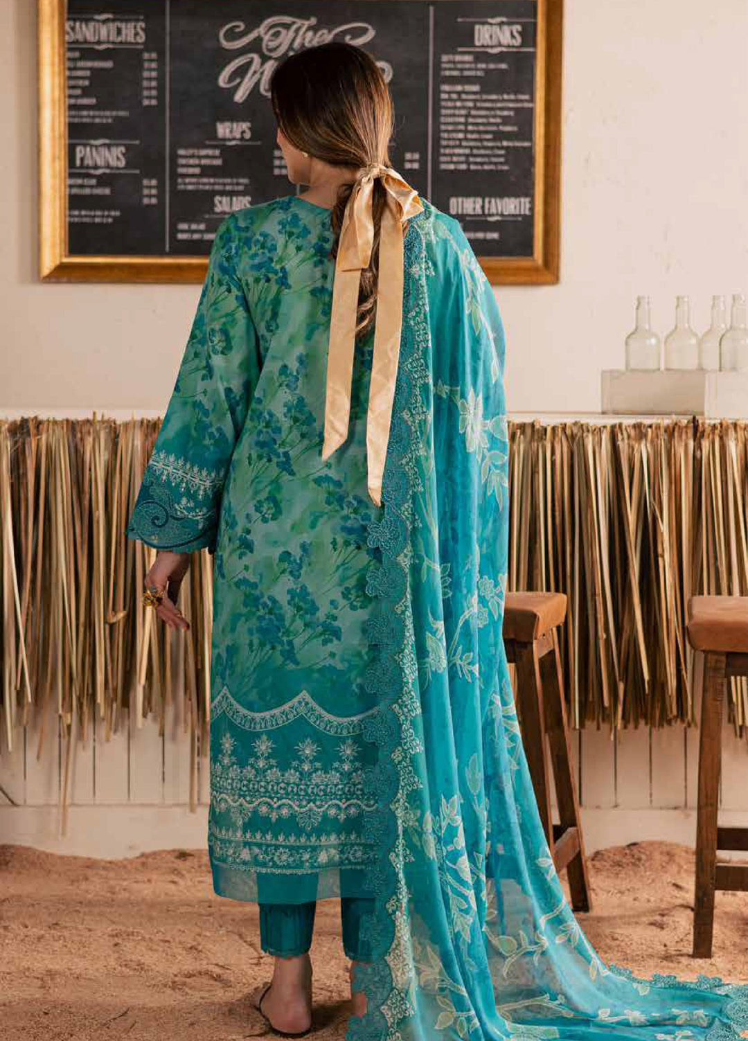 Gardenia by Nureh Unstitched Embroidered Lawn 3 Piece Suit NU26ULG NSG-221 - Summer Collection