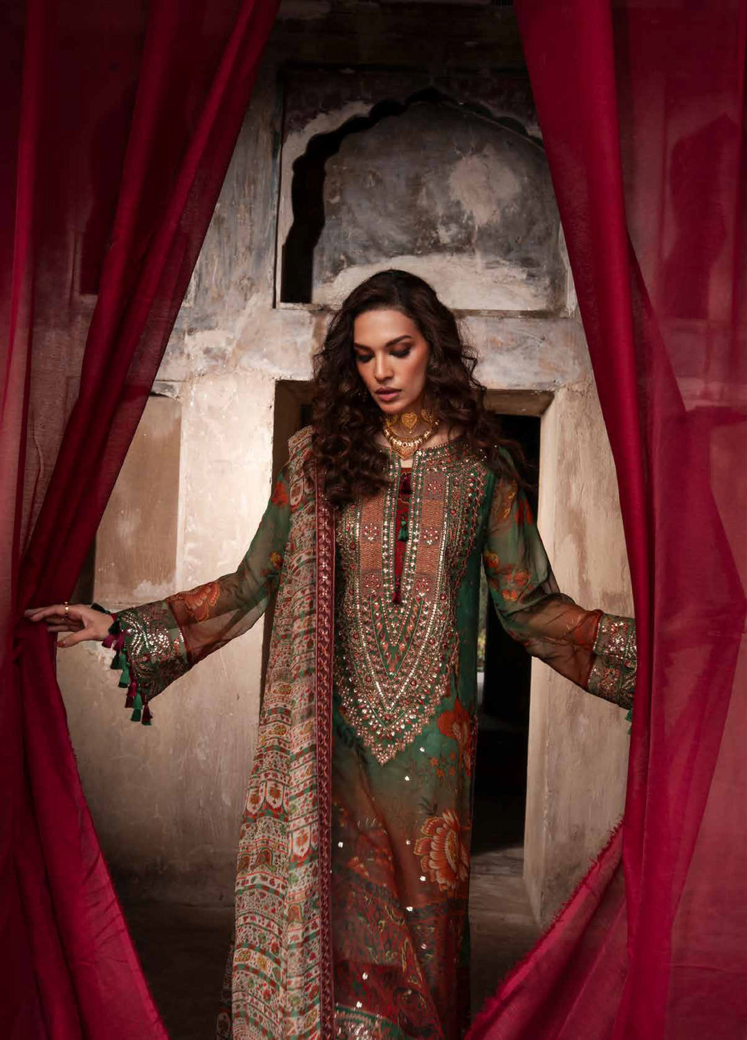 Vasal by Charizma Unstitched Embroidered Chiffon 3 Piece Suit CHR26UV VSL6-04 - Festive Collection