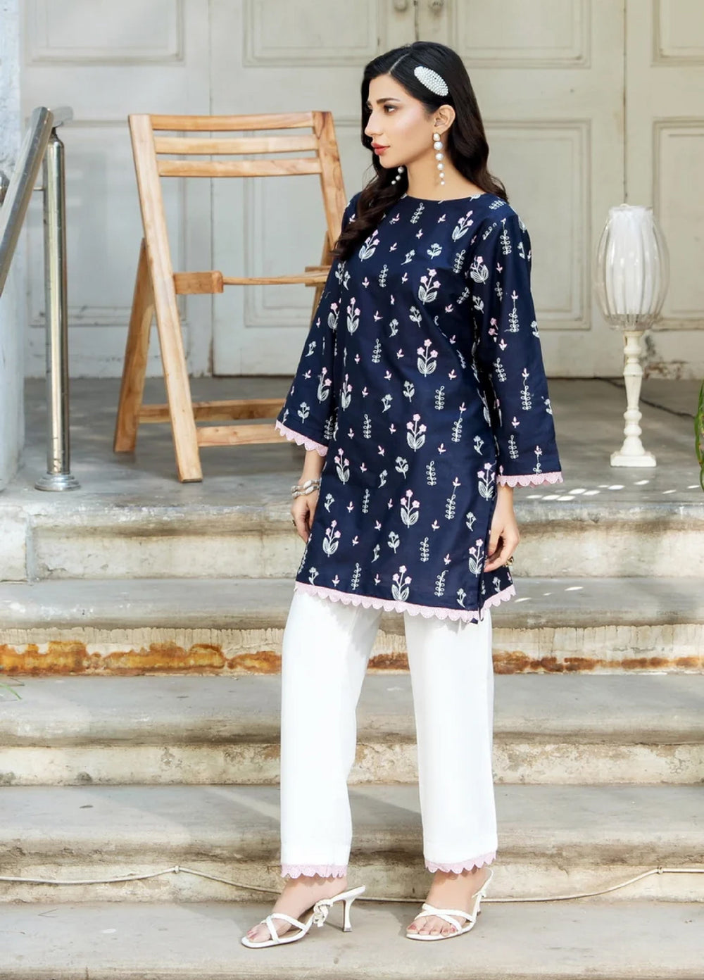 Dhaga Women RTW Embroidered Poly Cambric 2 Piece DHG26PCN Roselle - Eid Collection