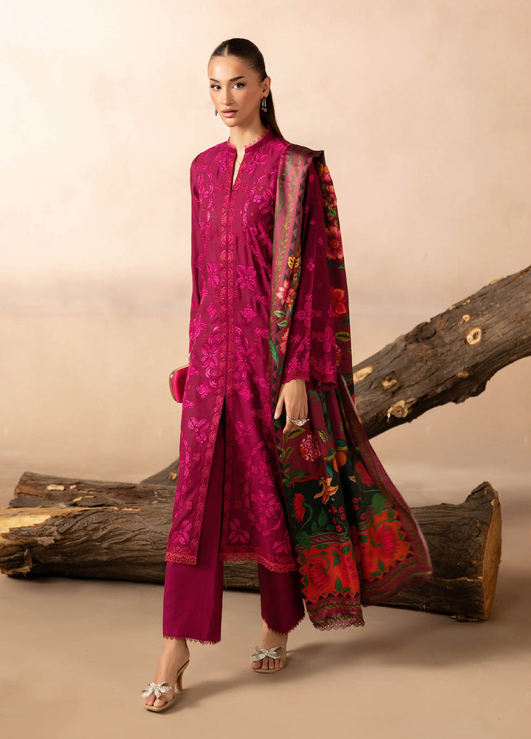 Sareen by Rajbari Unstitched Premium Viscose Chikankari 3 Piece RB25SC D-10 - Winter Collection