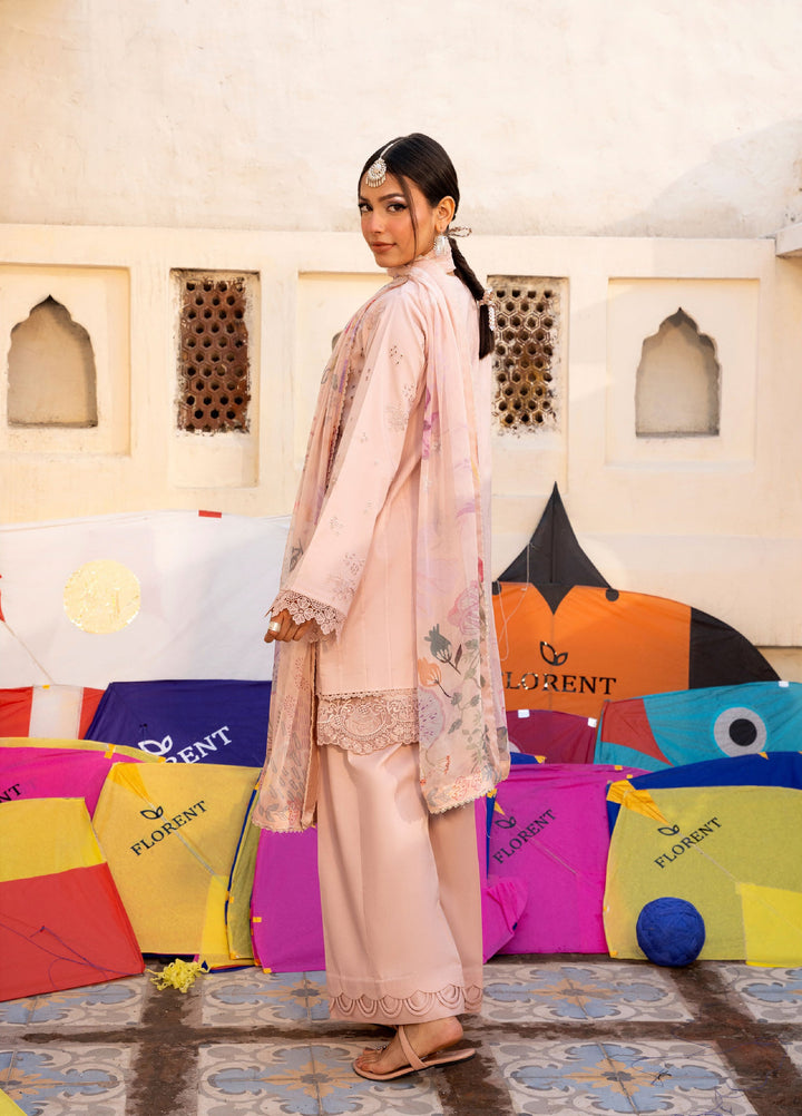 Basant Chikankari by Florent Unstitched Embroidered Luxury Lawn 3 Piece Suit FL26UBC FZ-4A - Summer Collection