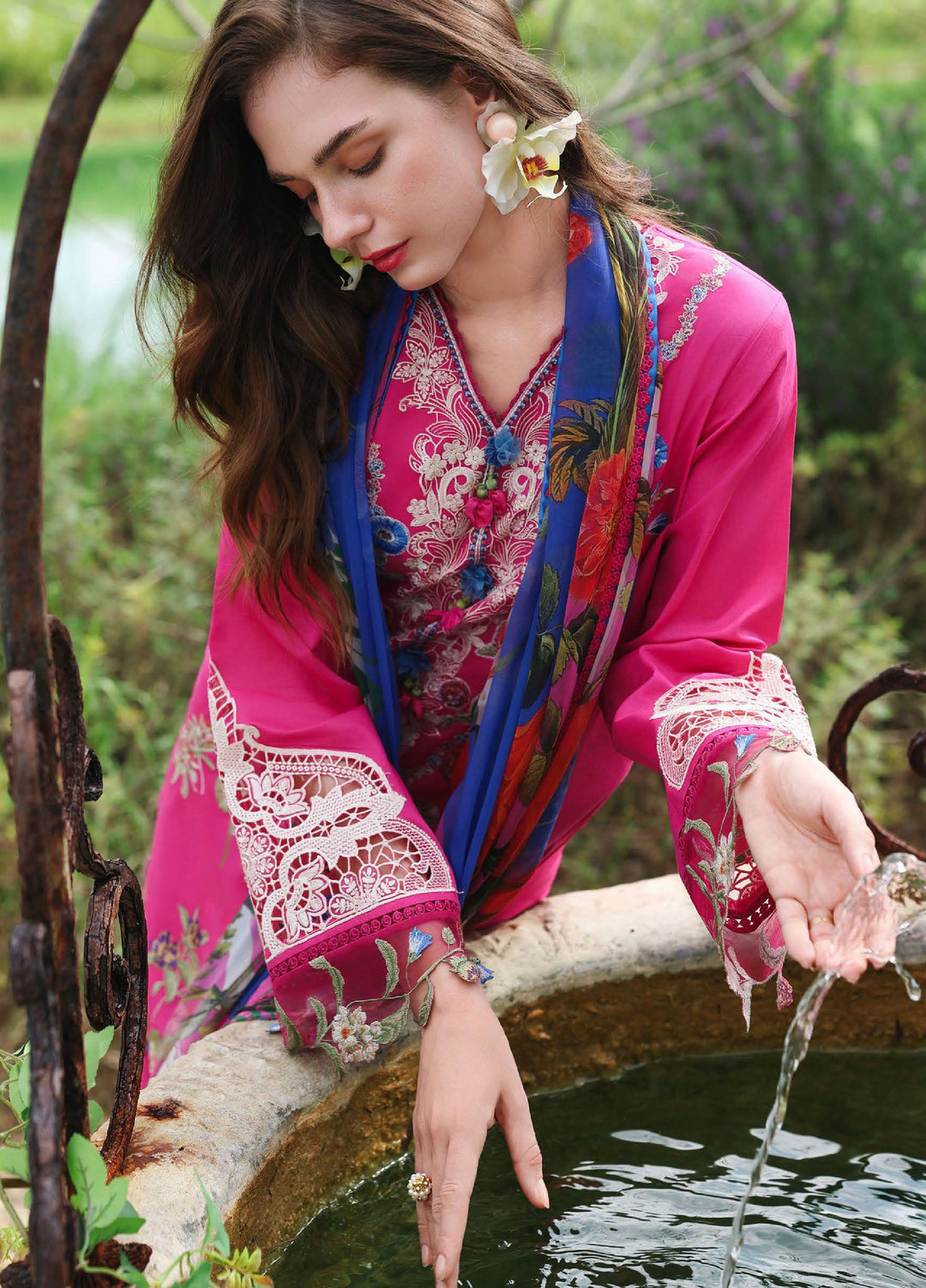 The Secret Garden by Mushq Unstitched Embroidered Lawn 3 Piece Suit MU26USG Bloomveil HUNSS260407 - Festive Collection