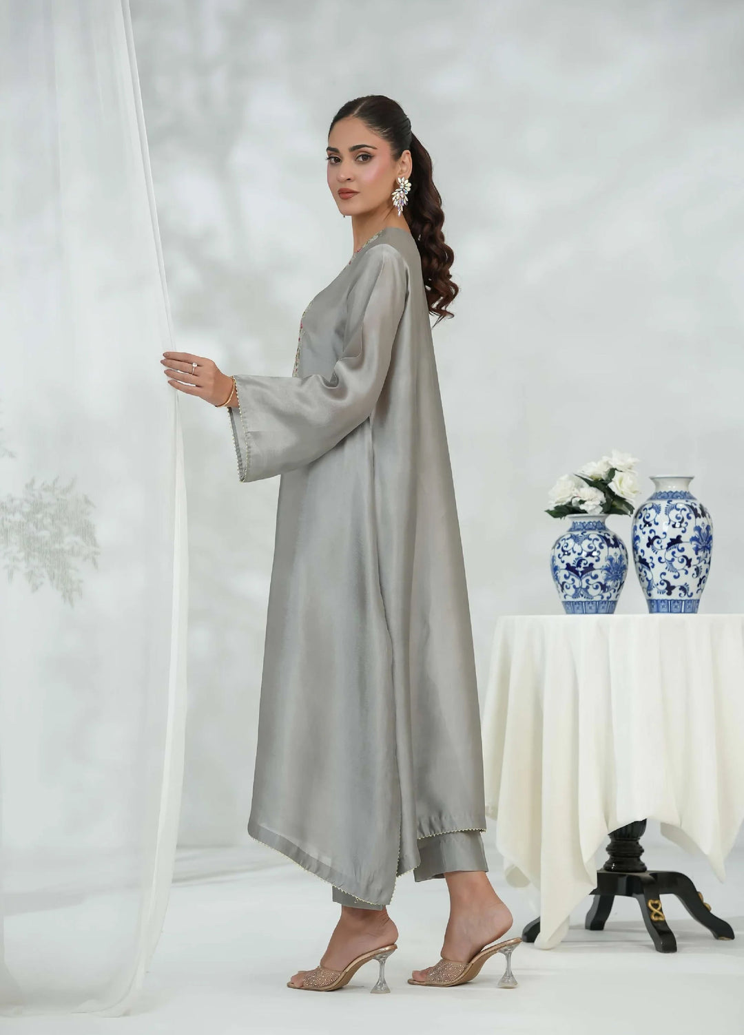 Silcot Pret Embroidered Silk Ensemble Noor Elan - Winter Collection