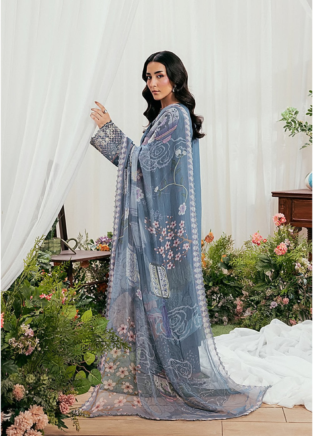 Zync by Florent Unstitched Embroidered Lawn 3 Piece Suit FL26ULZ FZ-7A - Summer Collection