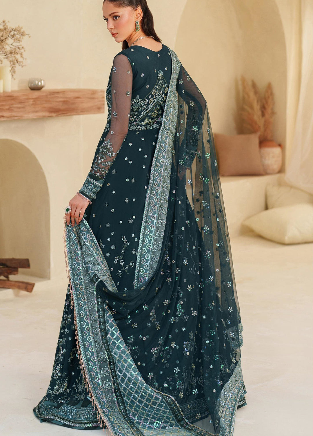 Meesa by Zarif Unstitched Net Embroidered Suits 3 Piece ZAF25MF ZRF-ML-02 RIMUL - Winter Collection