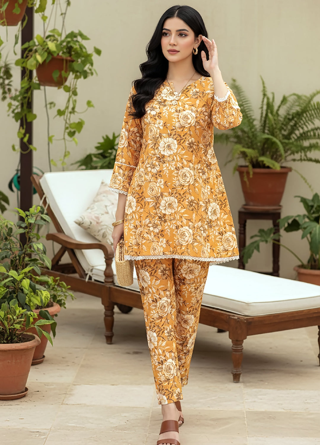Lakhany Women Co Ord Pret Printed Cambric 2 Piece LG-IZ-0454 - Winter Collection