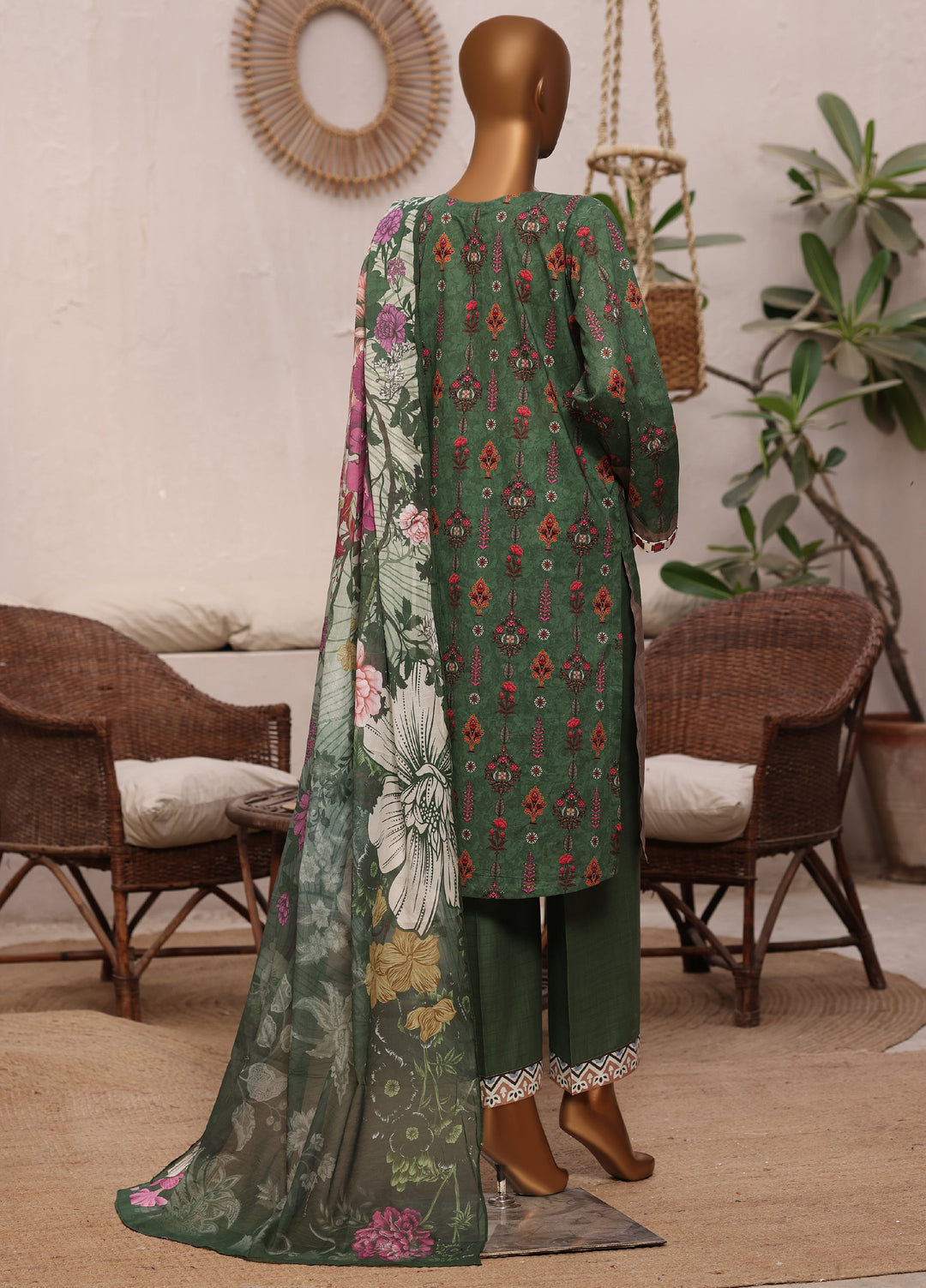 Art N Craft by HZ Textiles RTW Printed Lawn 3 Piece Suit Green - Summer Collection