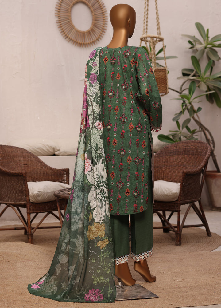 Art N Craft by HZ Textiles RTW Printed Lawn 3 Piece Suit Green - Summer Collection