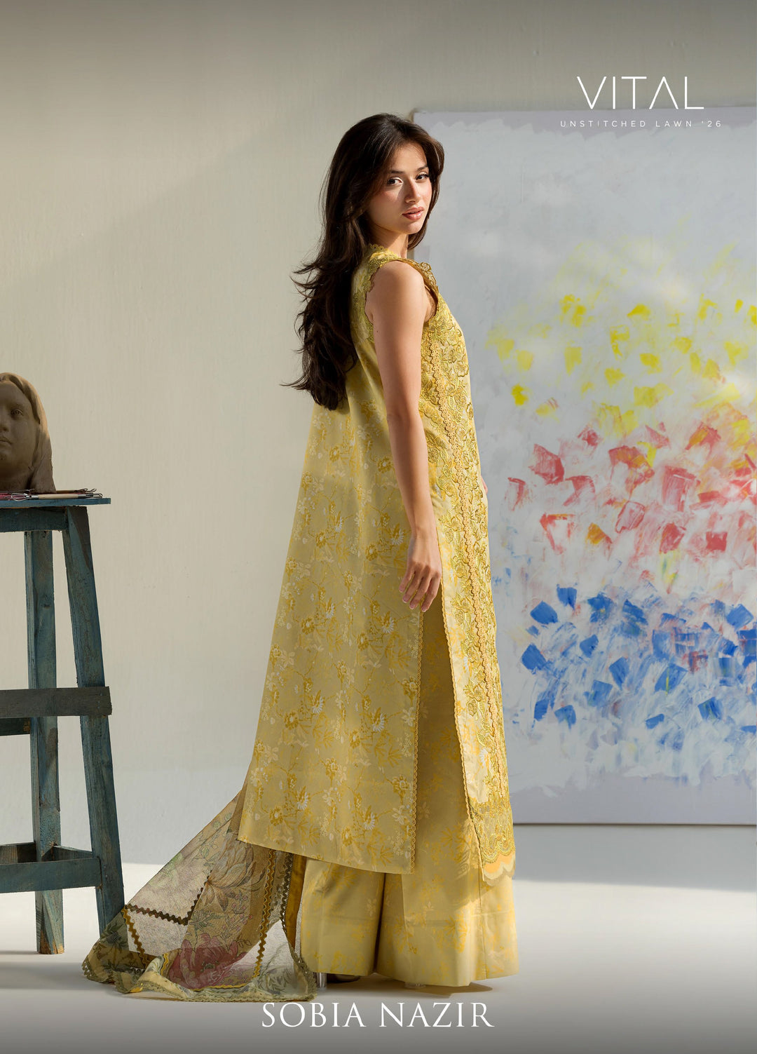 Vital by Sobia Nazir Unstitched Embroidered Lawn 3 Piece Suit SN26UVL 4A - Summer Collection